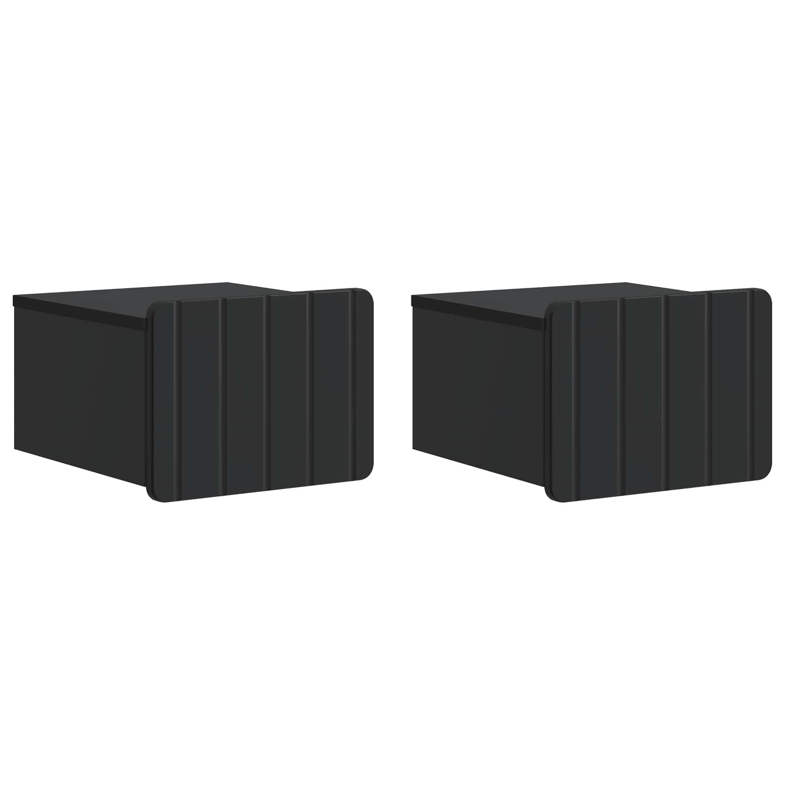 Noćni ormarić za montažu na zid 2 pcs Crna 33 x 34,5 x 24 cm
