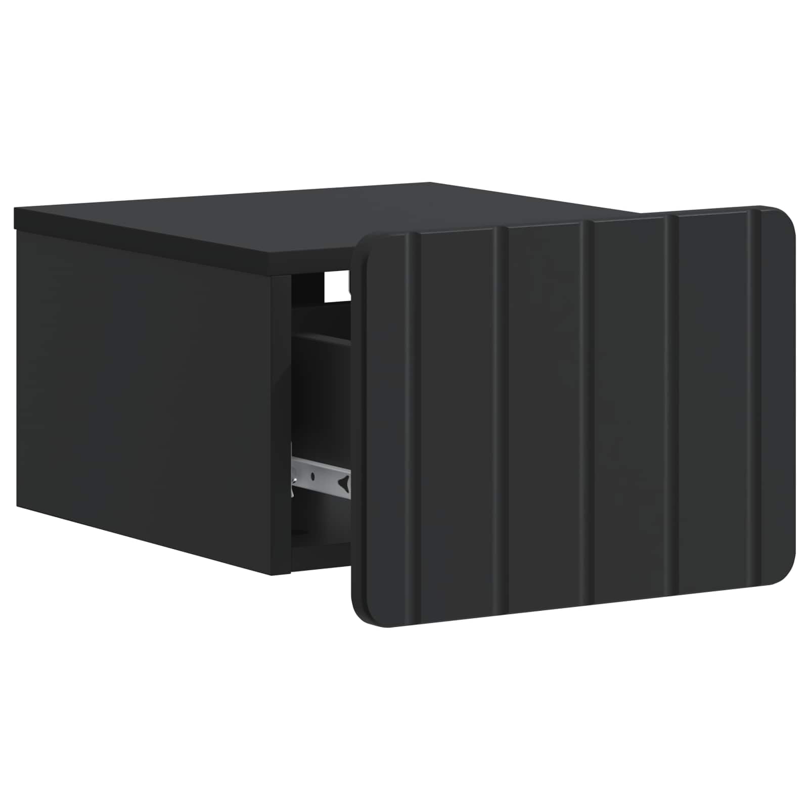 Noćni ormarić za montažu na zid 2 pcs Crna 33 x 34,5 x 24 cm