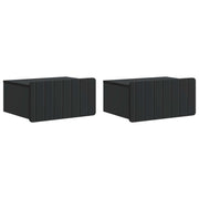 Noćni ormarić za montažu na zid 2 pcs Crna 49 x 34,5 x 24 cm