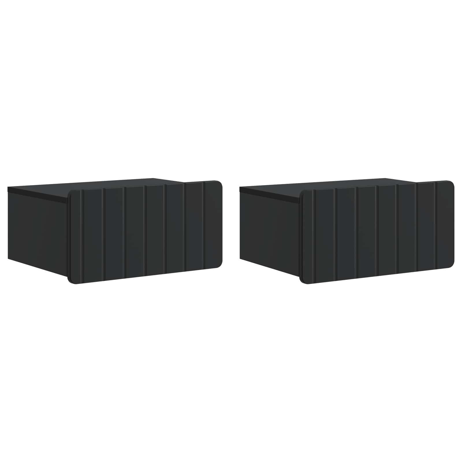 Noćni ormarić za montažu na zid 2 pcs Crna 49 x 34,5 x 24 cm