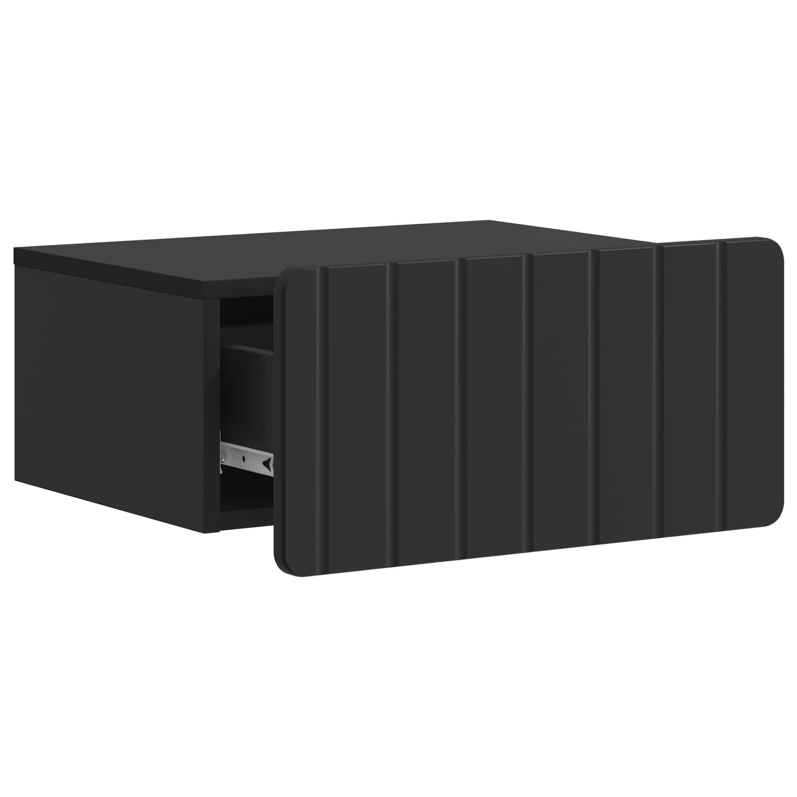 Noćni ormarić za montažu na zid 2 pcs Crna 49 x 34,5 x 24 cm