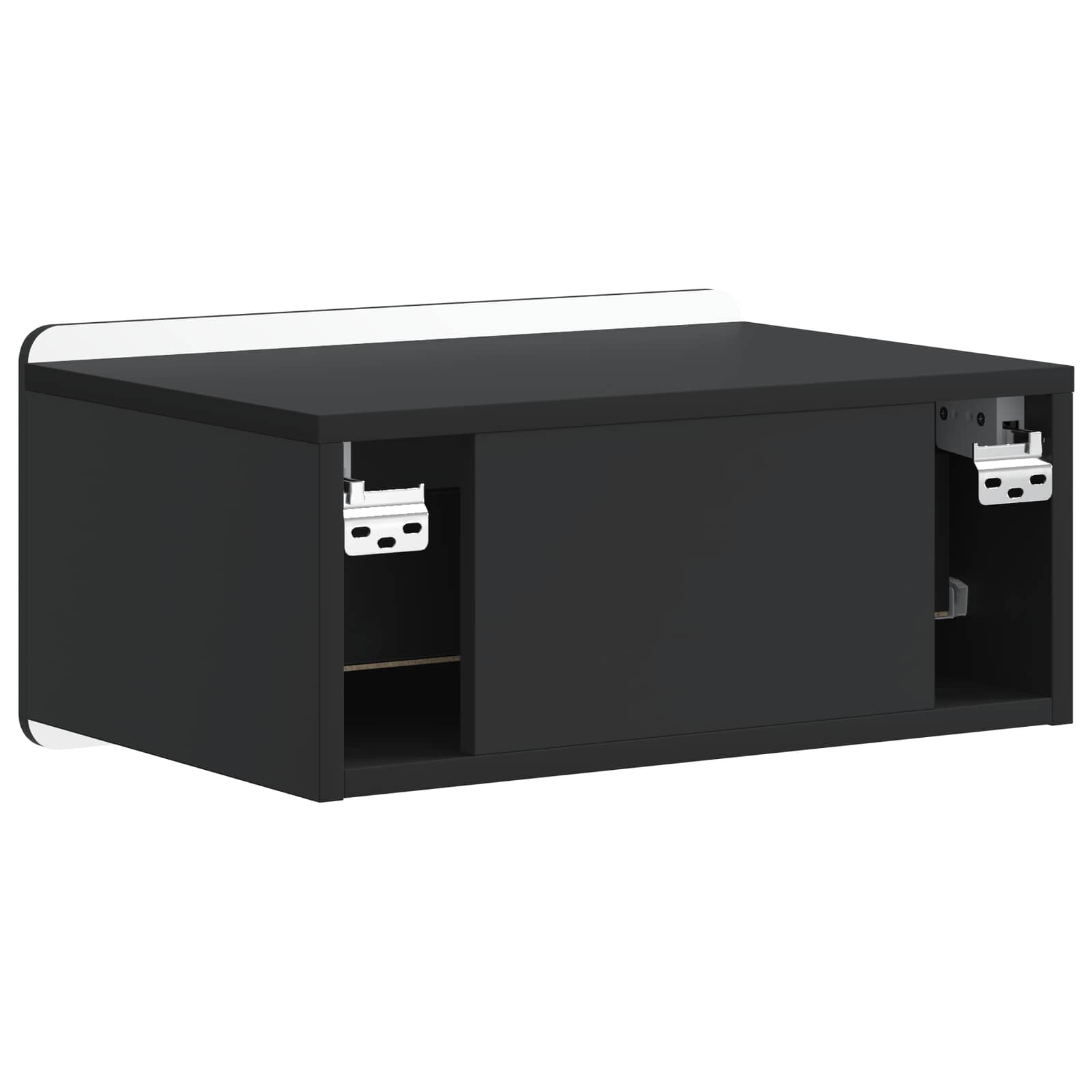 Noćni ormarić za montažu na zid 2 pcs Crna 49 x 34,5 x 24 cm