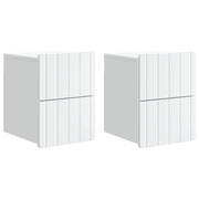 Noćni ormarić za montažu na zid 2 pcs Bijela 33 x 34,5 x 43 cm