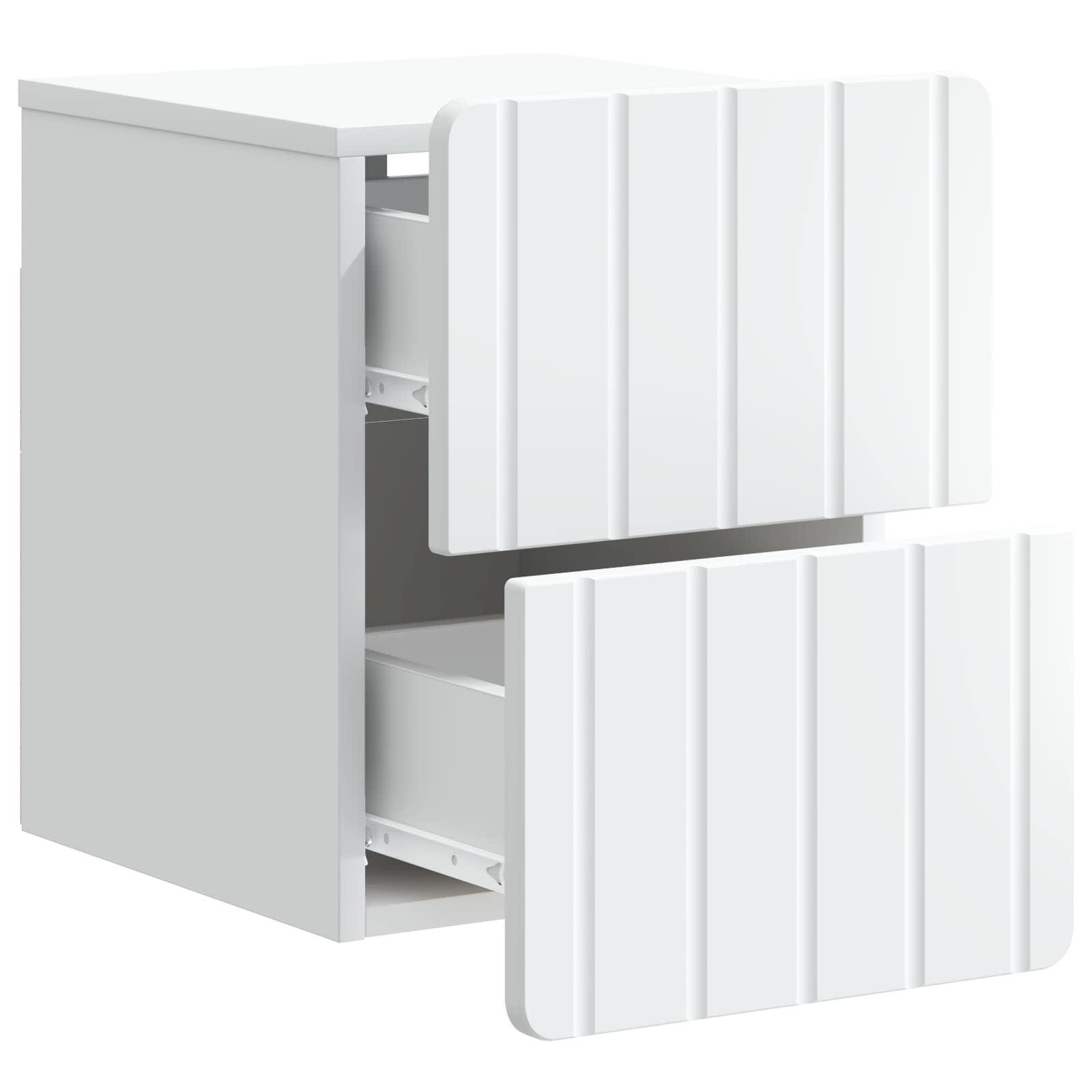 Noćni ormarić za montažu na zid 2 pcs Bijela 33 x 34,5 x 43 cm