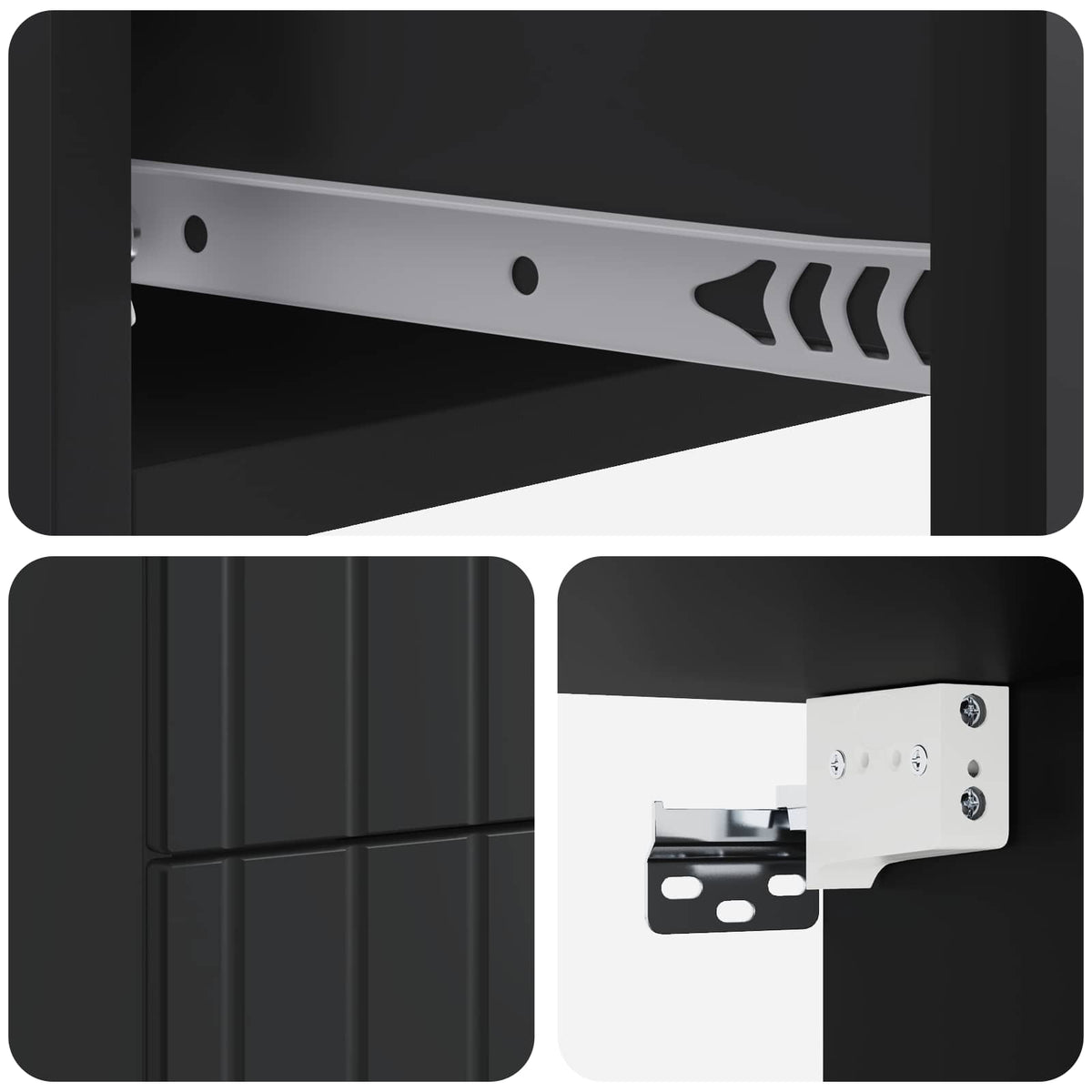 Noćni ormarić za montažu na zid 2 pcs Crna 33 x 34,5 x 43 cm
