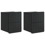 Noćni ormarić za montažu na zid 2 pcs Crna 33 x 34,5 x 43 cm