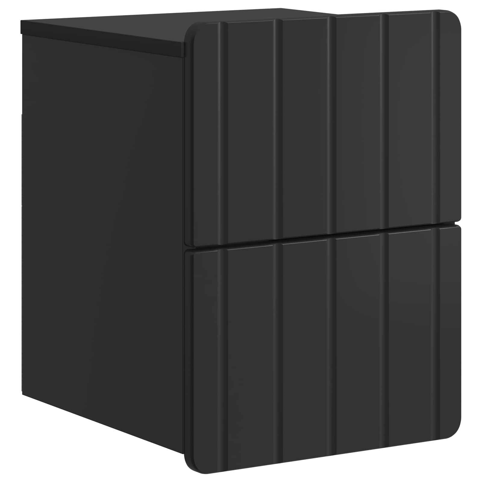 Noćni ormarić za montažu na zid 2 pcs Crna 33 x 34,5 x 43 cm