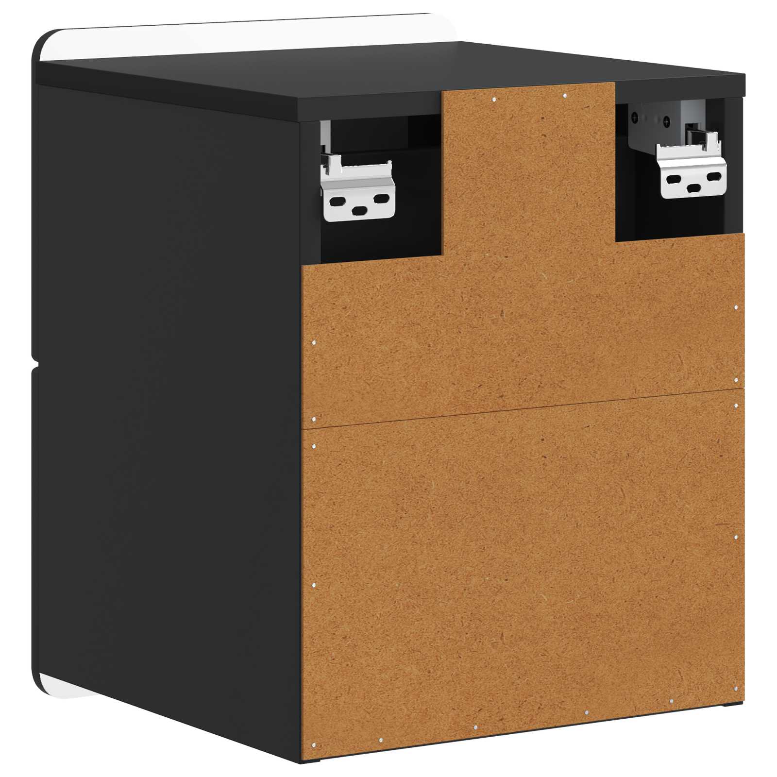Noćni ormarić za montažu na zid 2 pcs Crna 33 x 34,5 x 43 cm