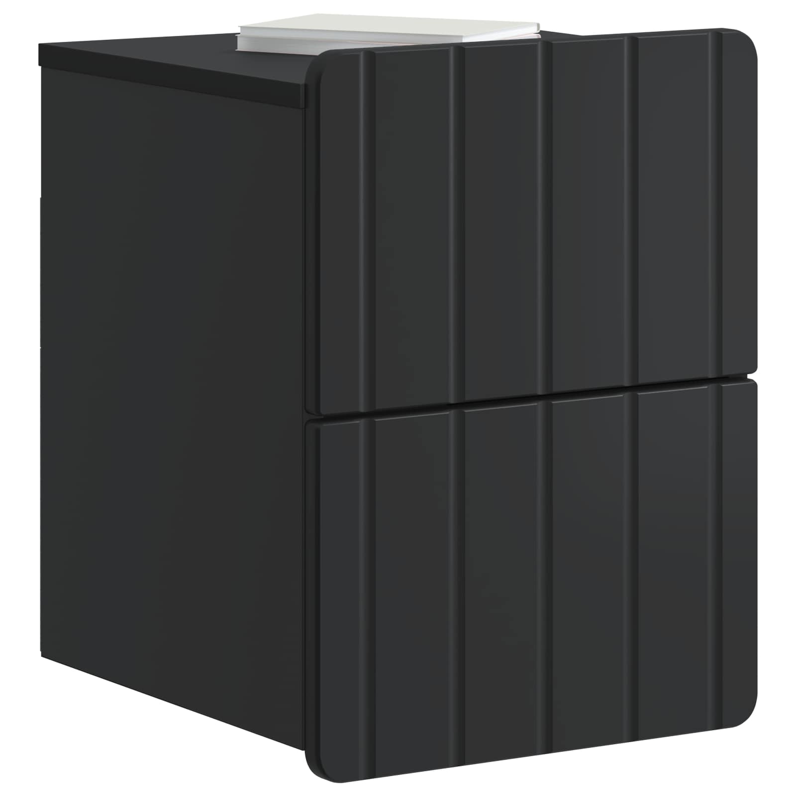 Noćni ormarić za montažu na zid 2 pcs Crna 33 x 34,5 x 43 cm