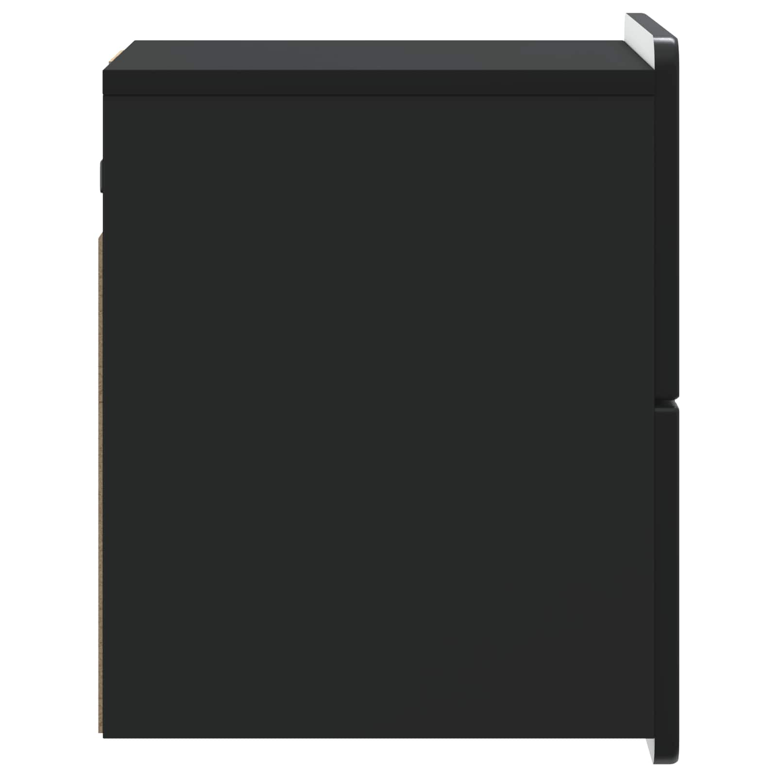Noćni ormarić za montažu na zid 2 pcs Crna 33 x 34,5 x 43 cm