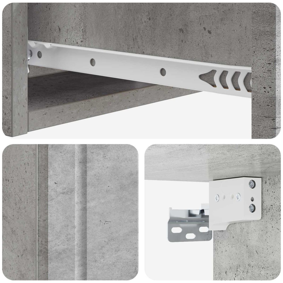 Stolna montirana na zid Betonska siva 59 x 34,5 x 17 cm