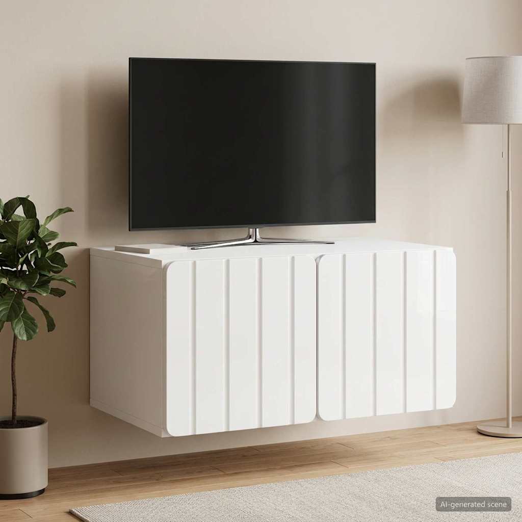TV ormar za zid 59,5 x 41 x 30 cm Bijela visokog sjaja