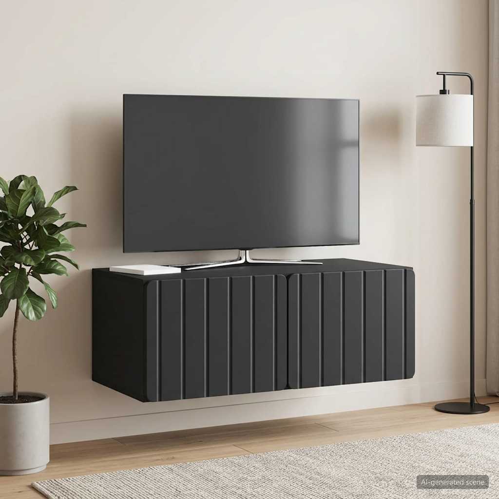 TV ormar za zid 78,5 x 41 x 30 cm Crna Konstruirano drvo
