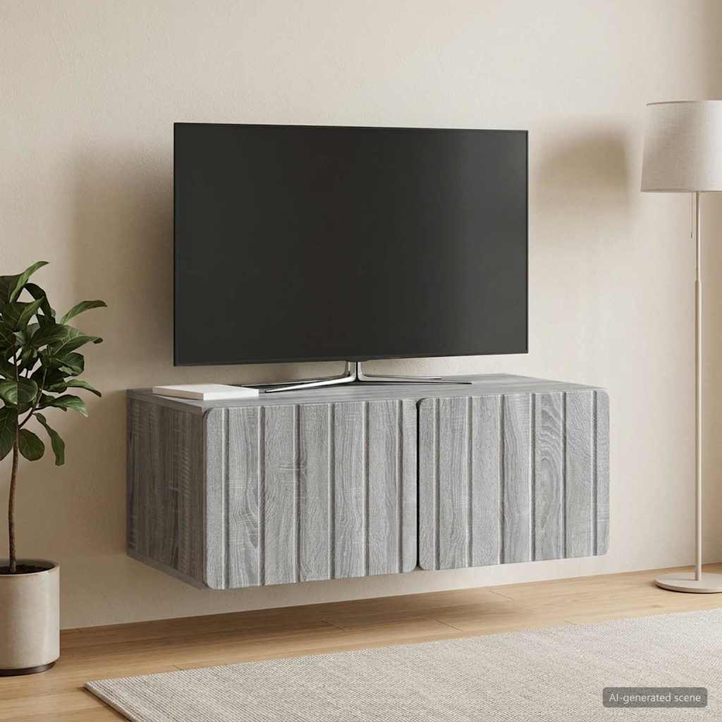 TV ormar za zid 78,5 x 41 x 30 cm Siva Sonoma Konstruirano drvo