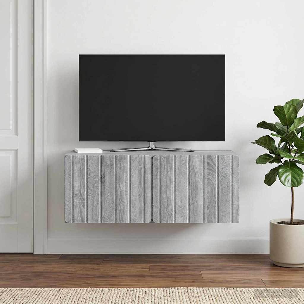 TV ormar za zid 78,5 x 41 x 30 cm Siva Sonoma Konstruirano drvo
