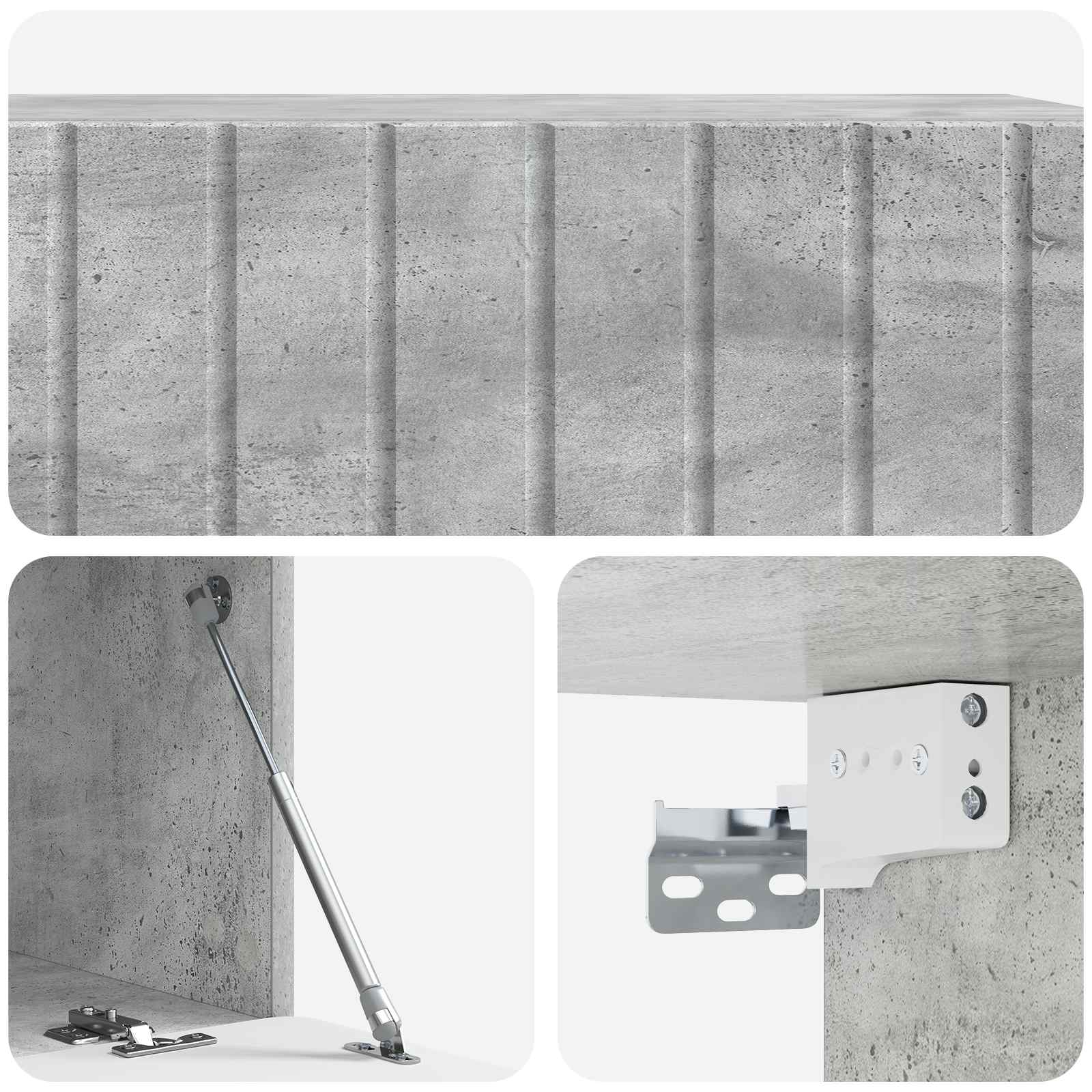 TV ormar za zid Betonska siva 98 x 41 x 30 cm Konstruirano drvo