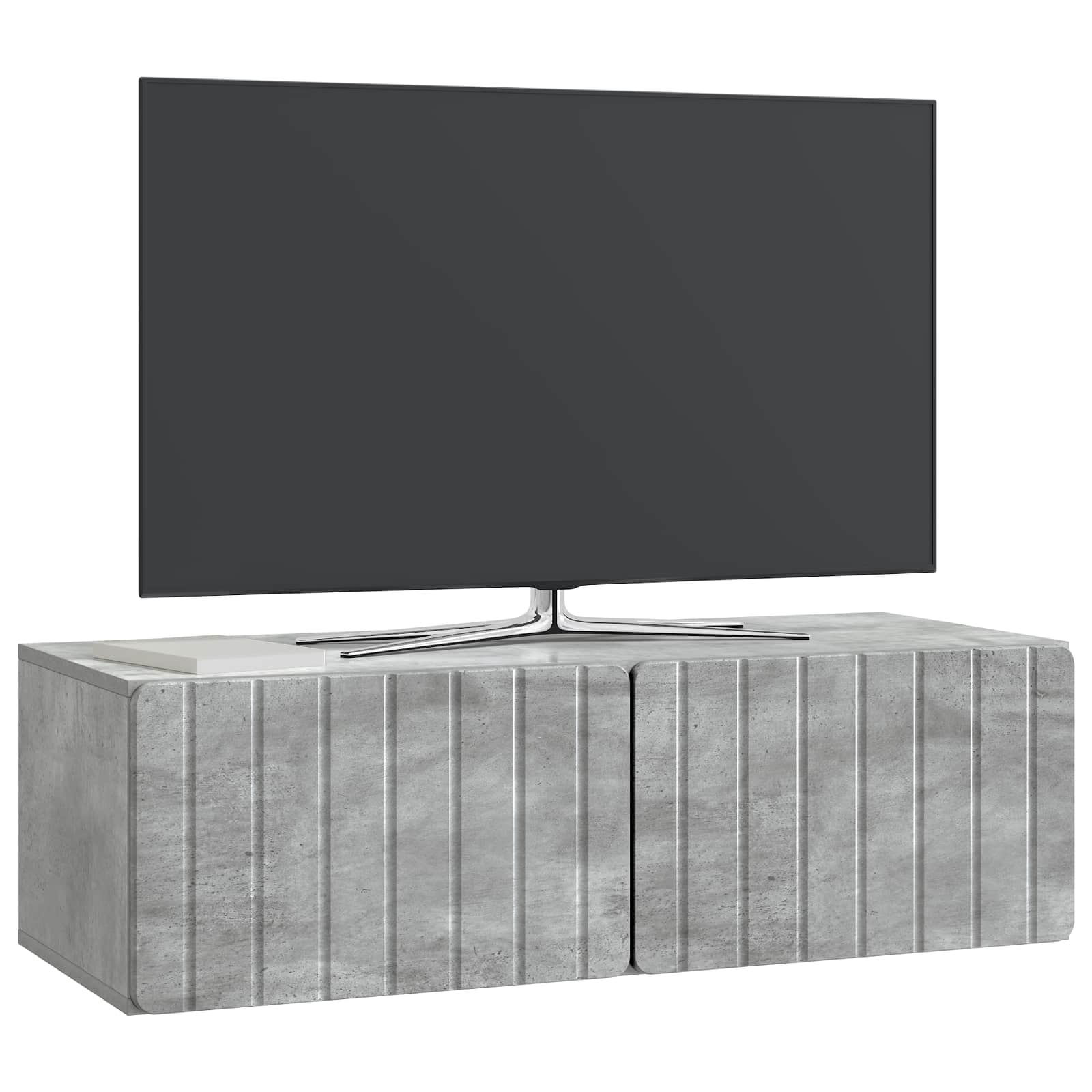 TV ormar za zid Betonska siva 98 x 41 x 30 cm Konstruirano drvo