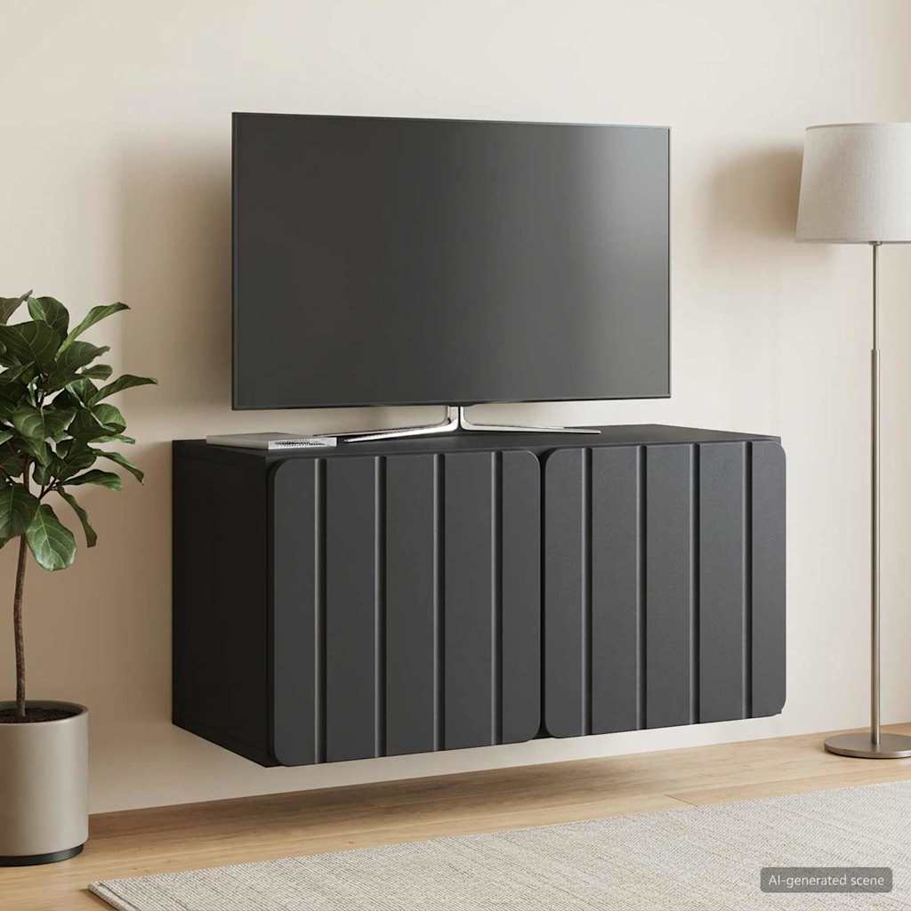TV ormar za zid 59,5 x 31 x 30 cm Crna Konstruirano drvo