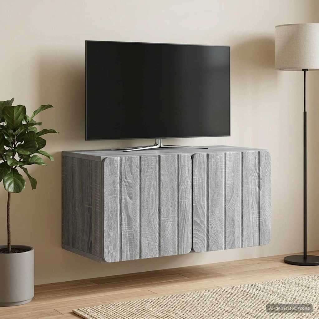 TV ormar za zid 59,5 x 31 x 30 cm Siva Sonoma Konstruirano drvo