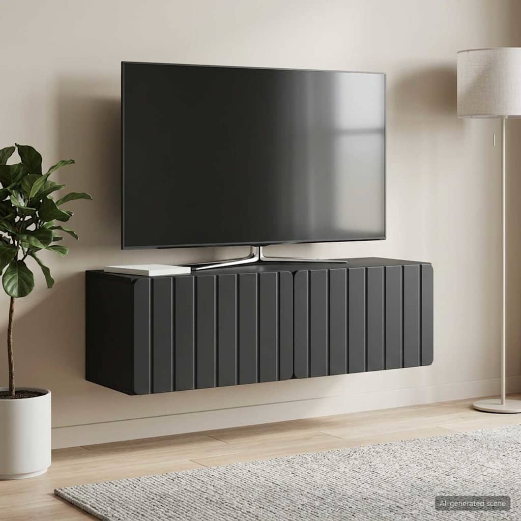 TV ormar za zid 98 x 31 x 30 cm Crna Konstruirano drvo