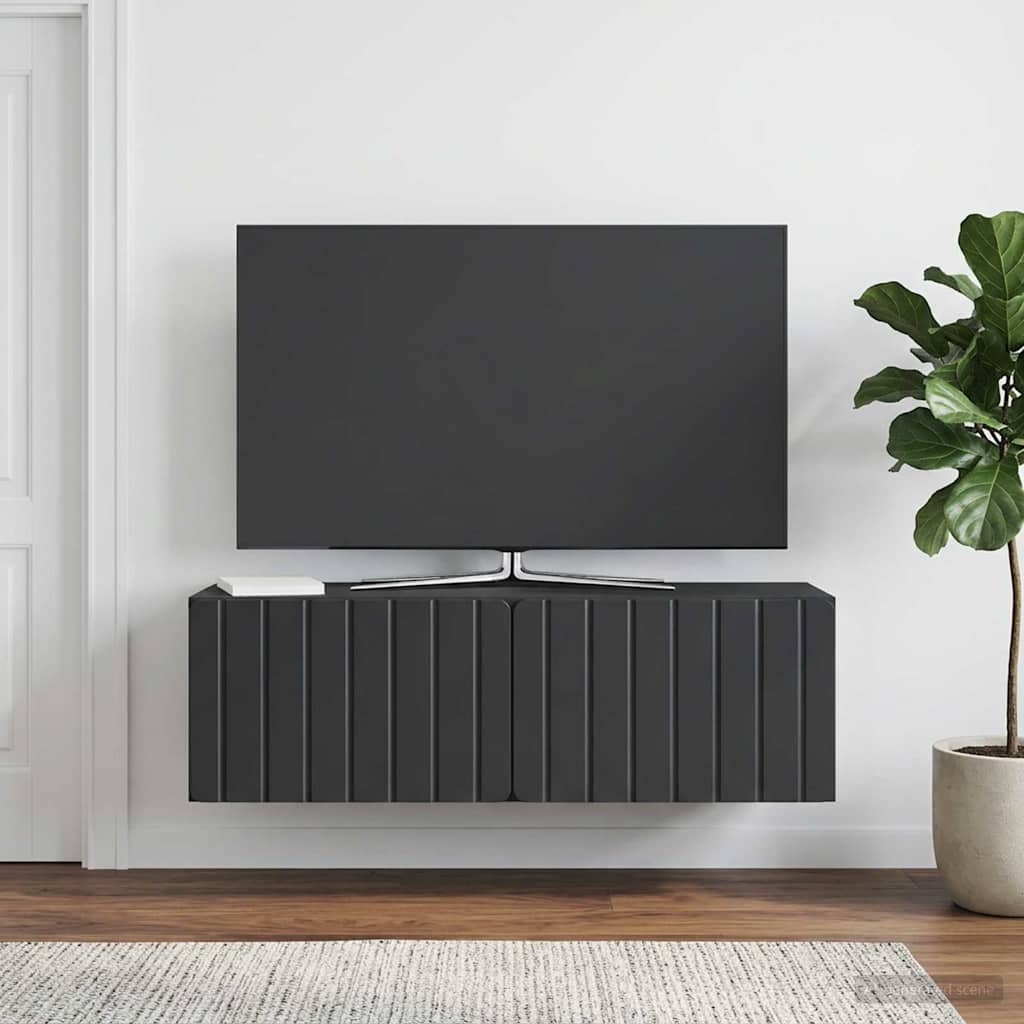 TV ormar za zid 98 x 31 x 30 cm Crna Konstruirano drvo