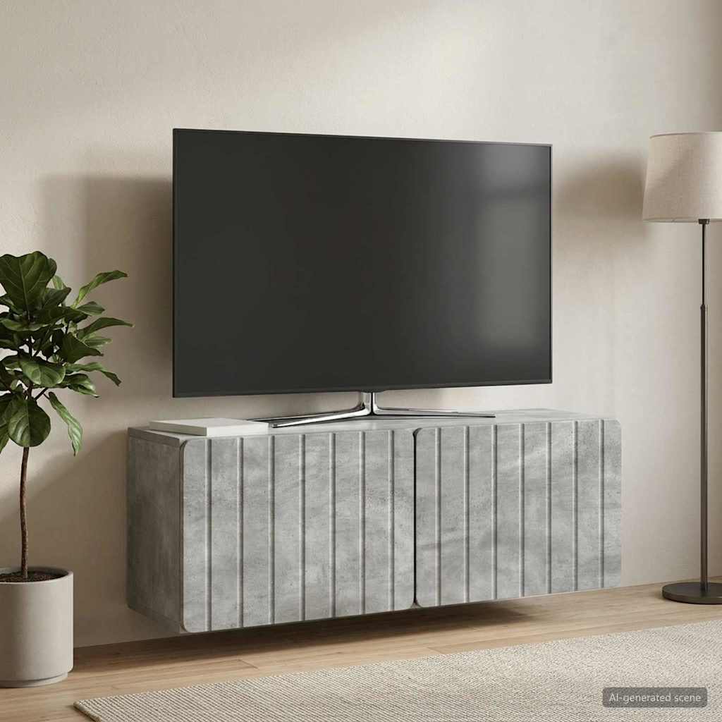 TV ormar za zid 98 x 31 x 30 cm Betonska siva Konstruirano drvo