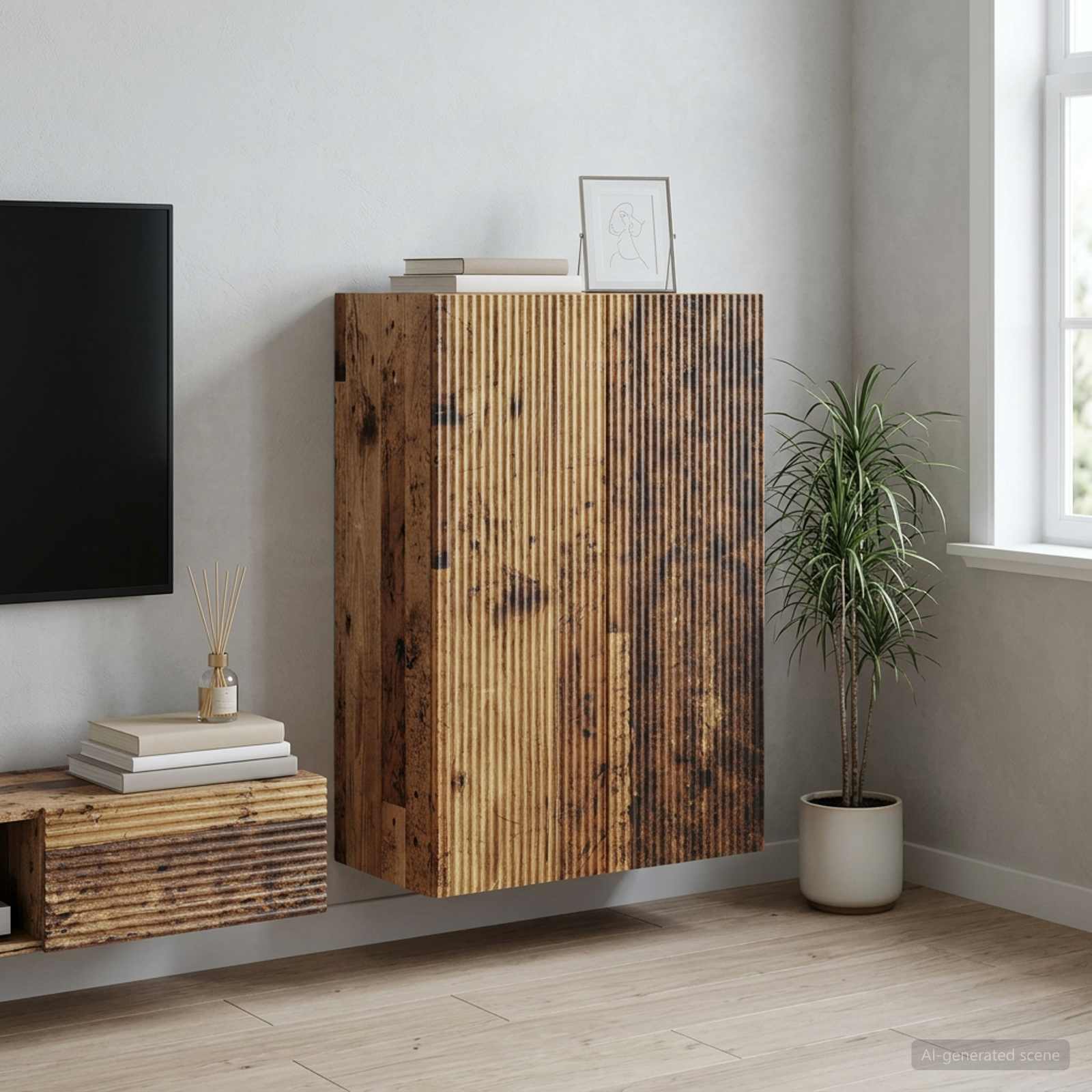 Ormar za montažu na zid Staro drvo 66 x 34,5 x 90 cm