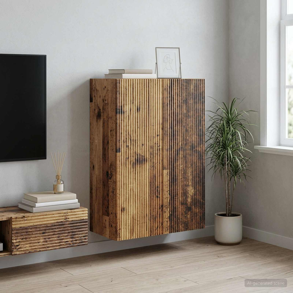 Ormar za montažu na zid 66 x 34,5 x 90 cm Konstruirano drvo