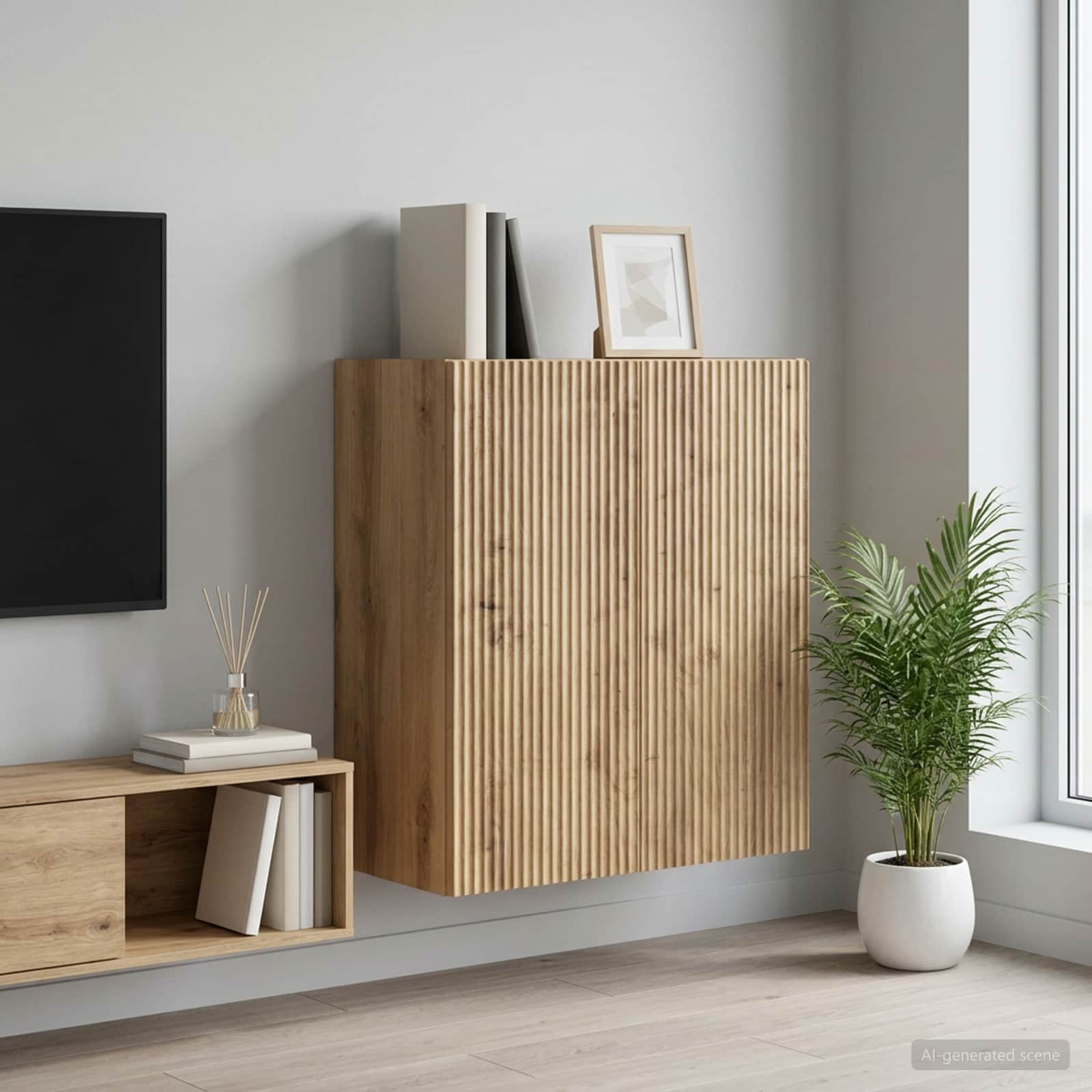 Ormar za montažu na zid 59 x 31 x 60 cm Konstruirano drvo
