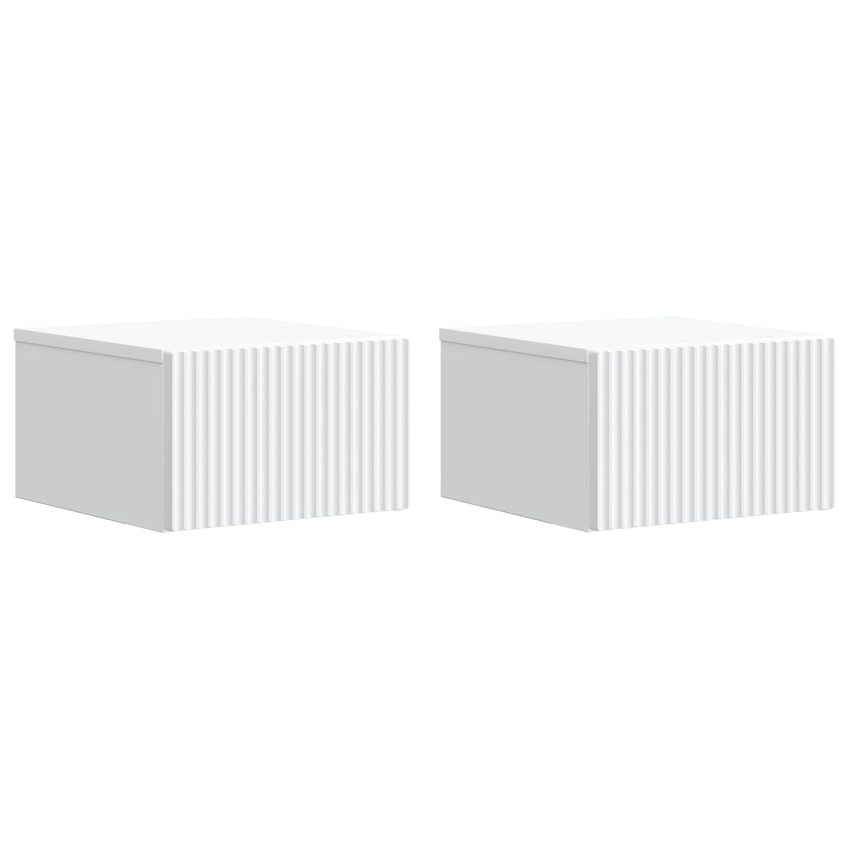 Noćni ormarić za montažu na zid 2 pcs Bijela 33 x 34,5 x 20 cm