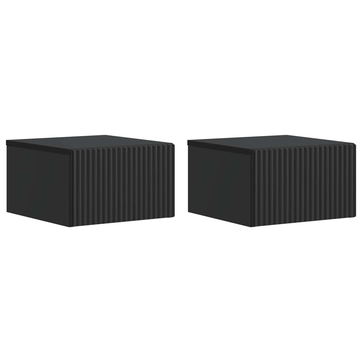 Noćni ormarić za montažu na zid 2 pcs Crna 33 x 34,5 x 20 cm
