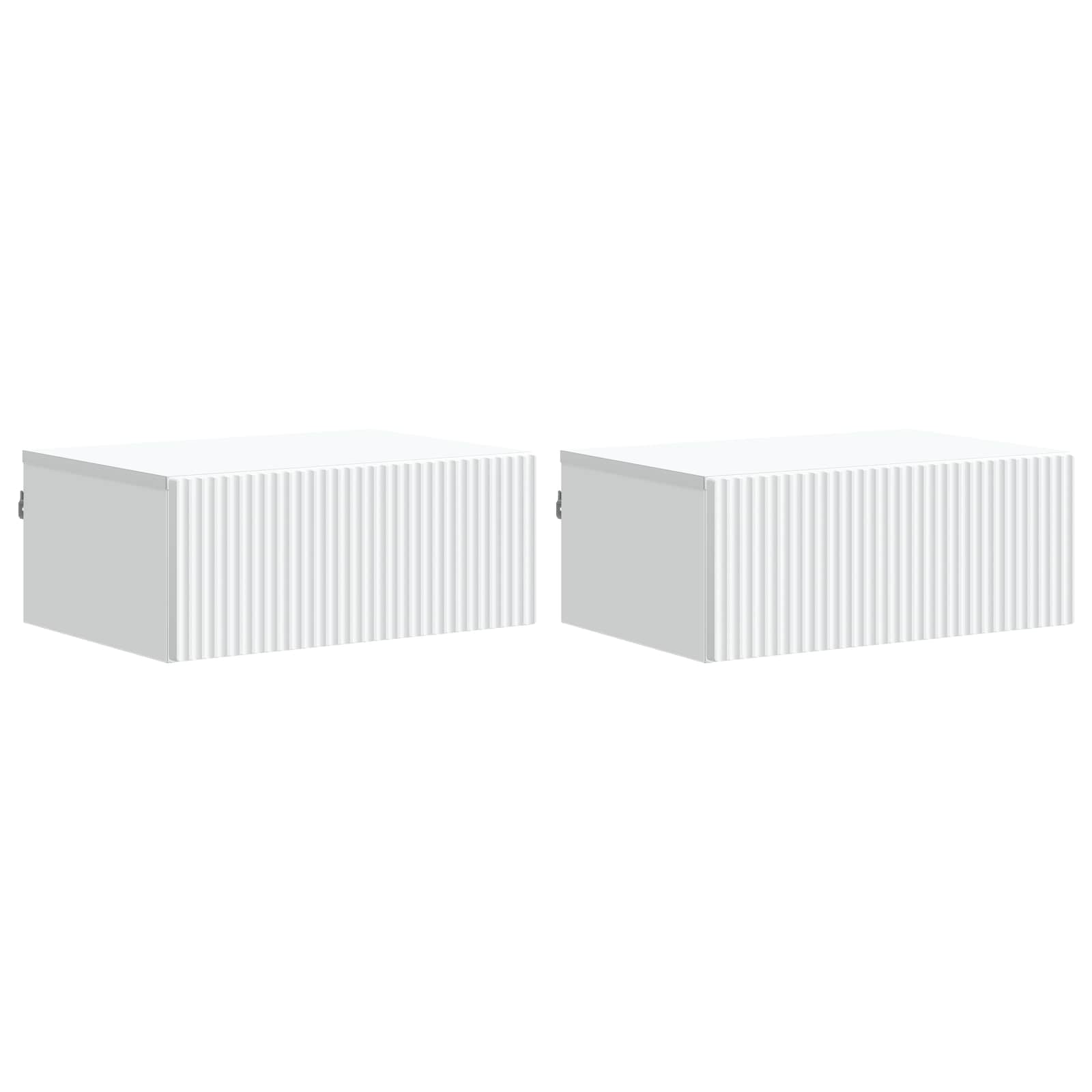 Noćni ormarić za montažu na zid 2 pcs Bijela 49 x 34,5 x 20 cm
