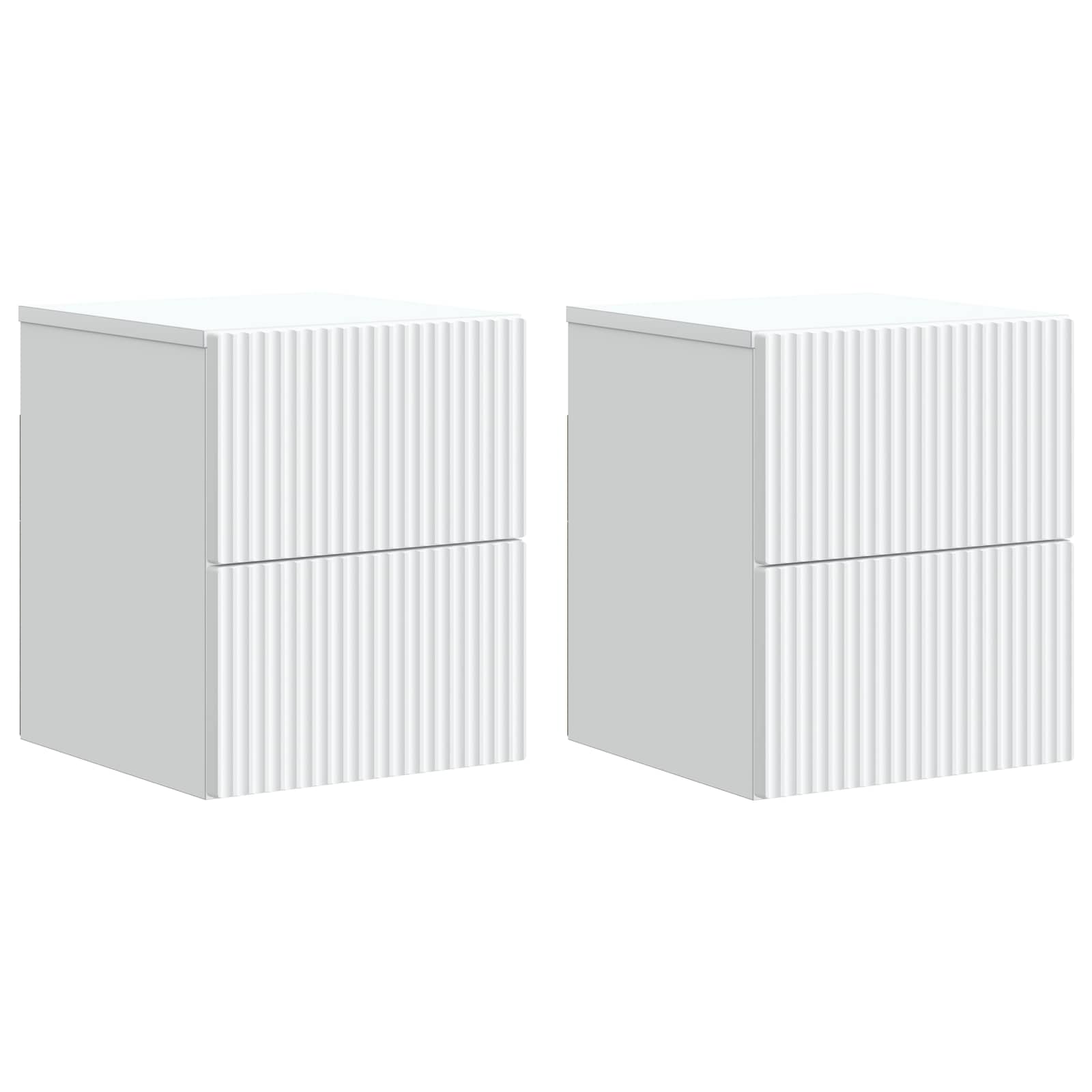 Noćni ormarić za montažu na zid 2 pcs Bijela 33 x 34,5 x 40 cm