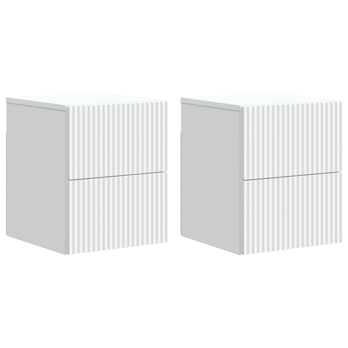 Noćni ormarić za montažu na zid 2 pcs Bijela 33 x 34,5 x 40 cm