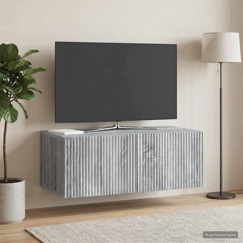 TV ormar za zid Siva sonoma 78,5 x 41 x 30 cm Konstruirano drvo