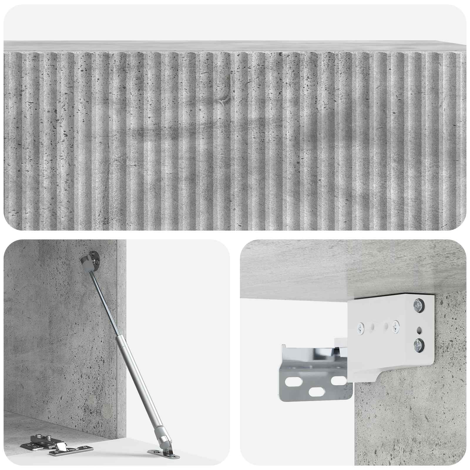 TV ormar za zid Betonska siva 98 x 41 x 30 cm Konstruirano drvo
