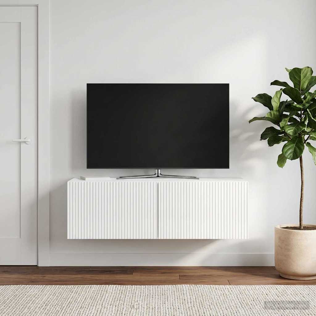 TV ormar za zid 98 x 41 x 30 cm Bijela visokog sjaja