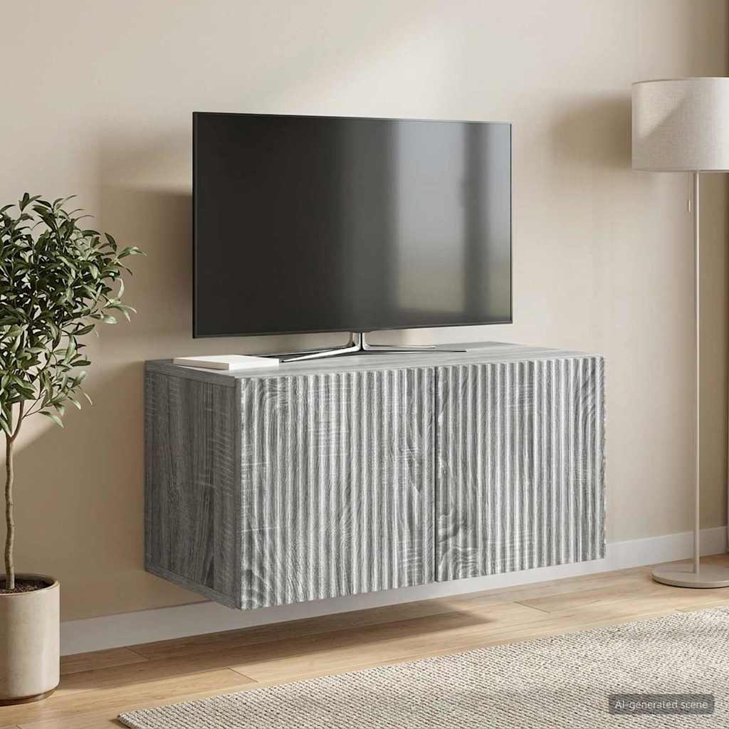 TV ormar za zid Siva sonoma 59,5 x 31 x 30 cm Konstruirano drvo