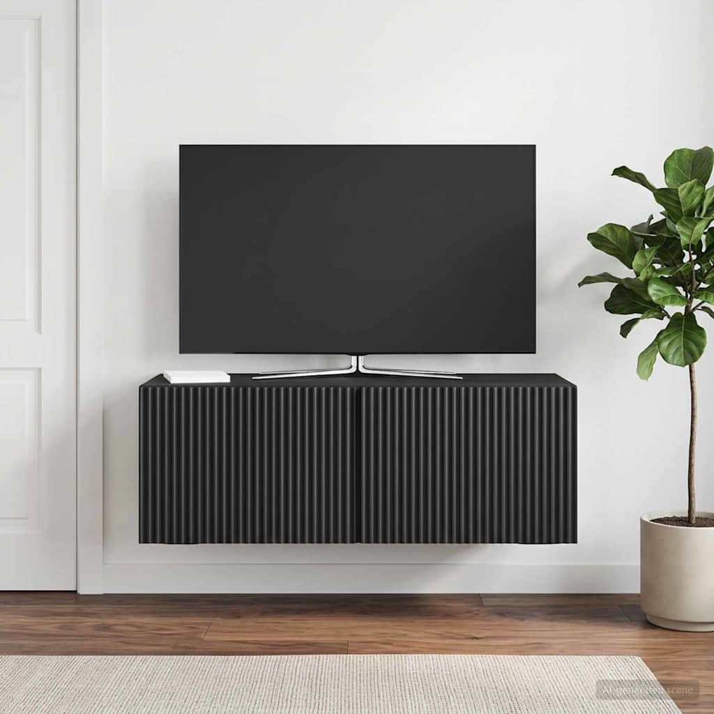 TV ormar za zid 78,5 x 31 x 30 cm Crna Konstruirano drvo