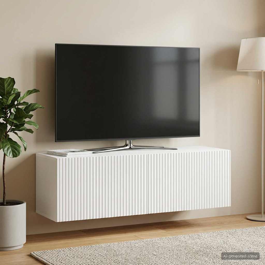 TV ormar za zid Zidne Bijela 98 x 31 x 30 cm Konstruirano drvo