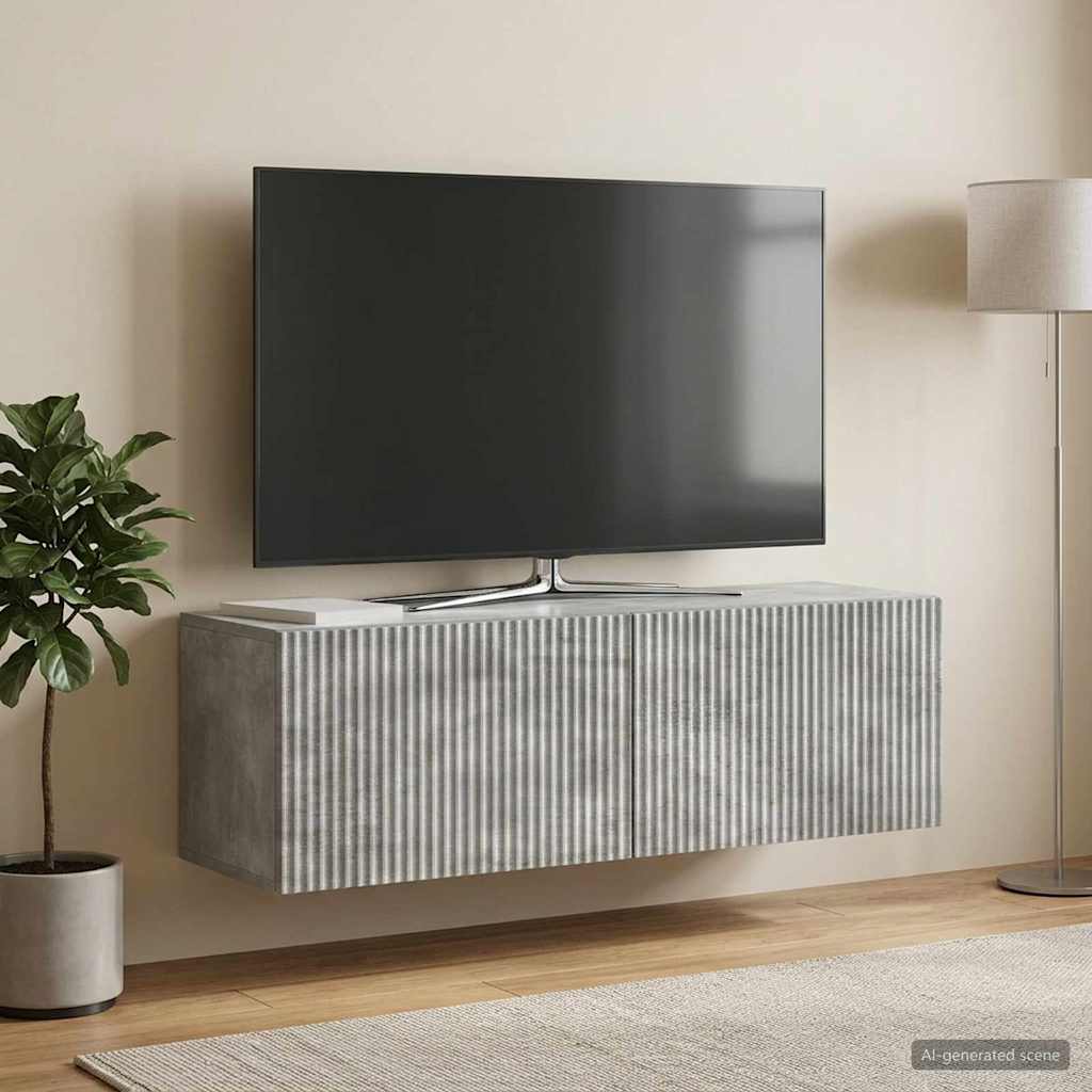 TV ormar za zid Betonska siva 98 x 31 x 30 cm Konstruirano drvo