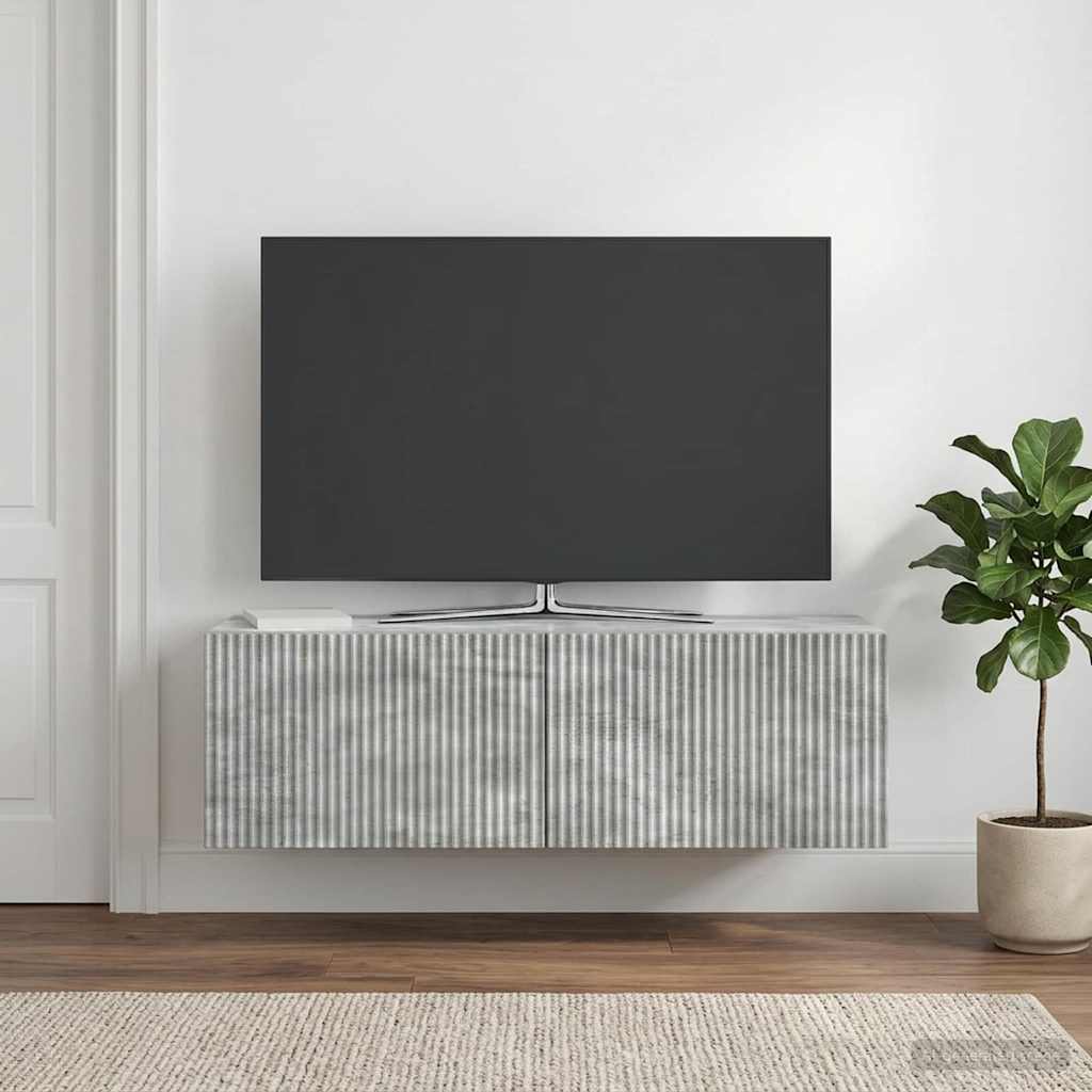 TV ormar za zid Betonska siva 98 x 31 x 30 cm Konstruirano drvo