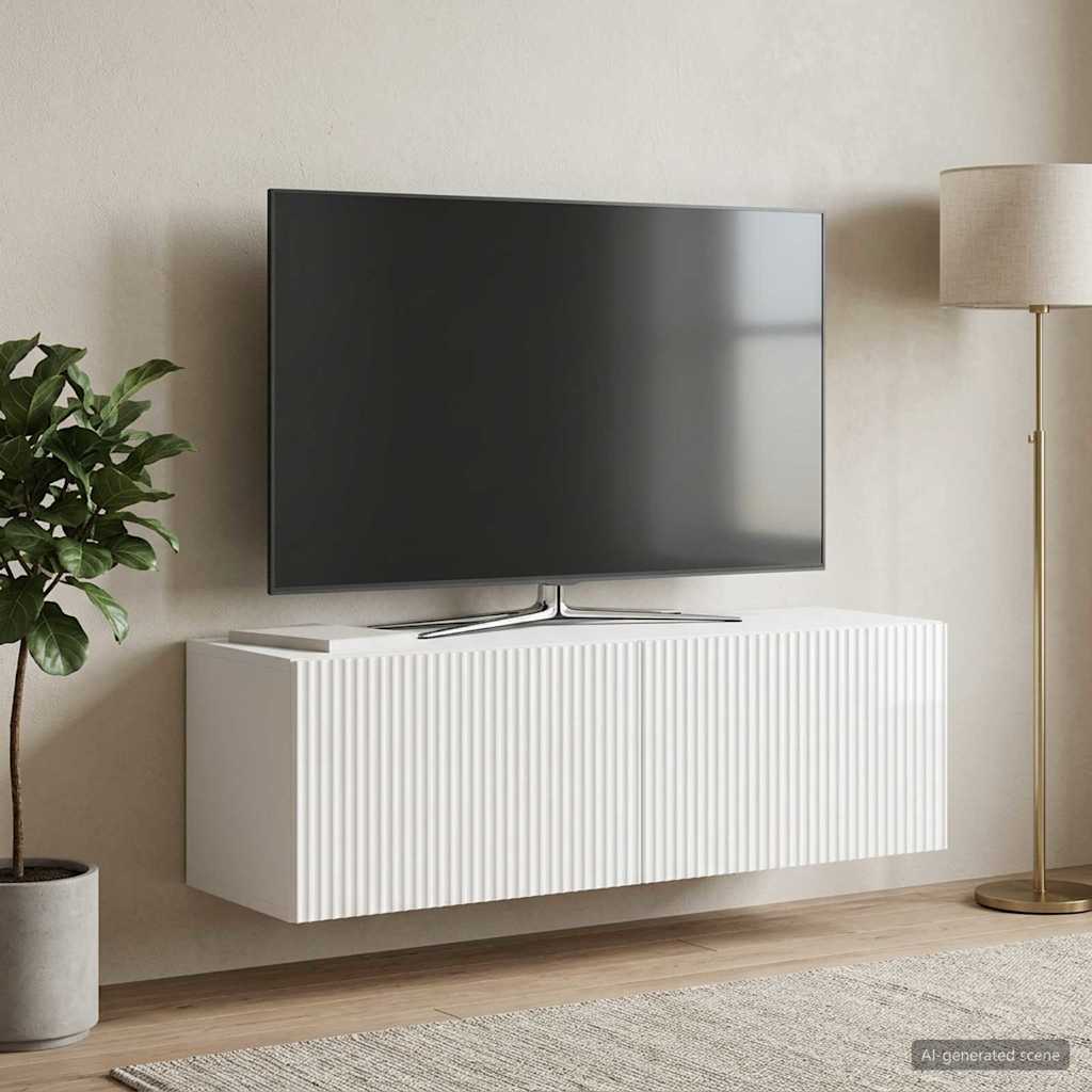 TV ormar za zid Zidne Bijela visokog sjaja 98 x 31 x 30 cm