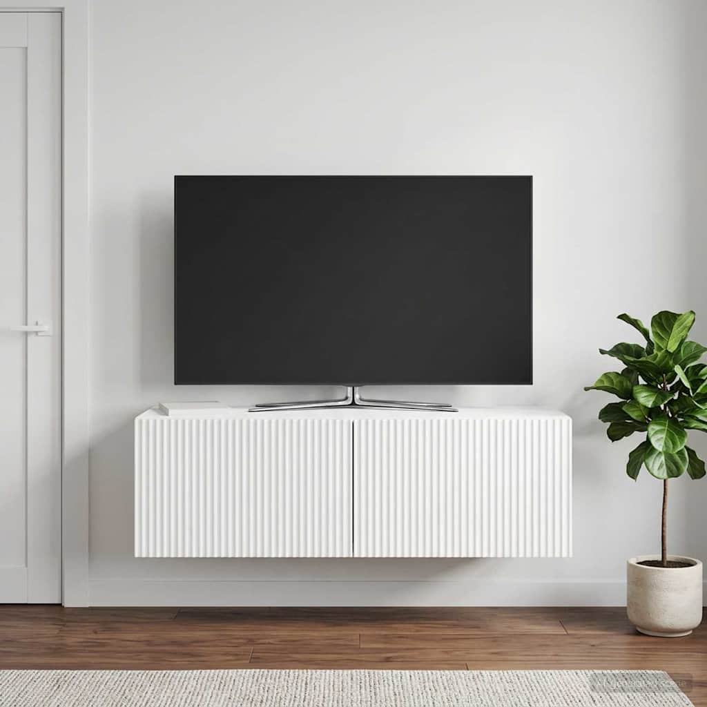 TV ormar za zid Zidne Bijela visokog sjaja 98 x 31 x 30 cm