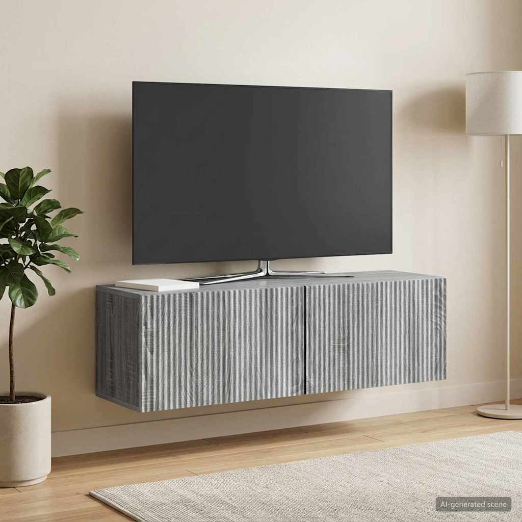 TV ormar za zid Siva sonoma 98 x 31 x 30 cm Konstruirano drvo