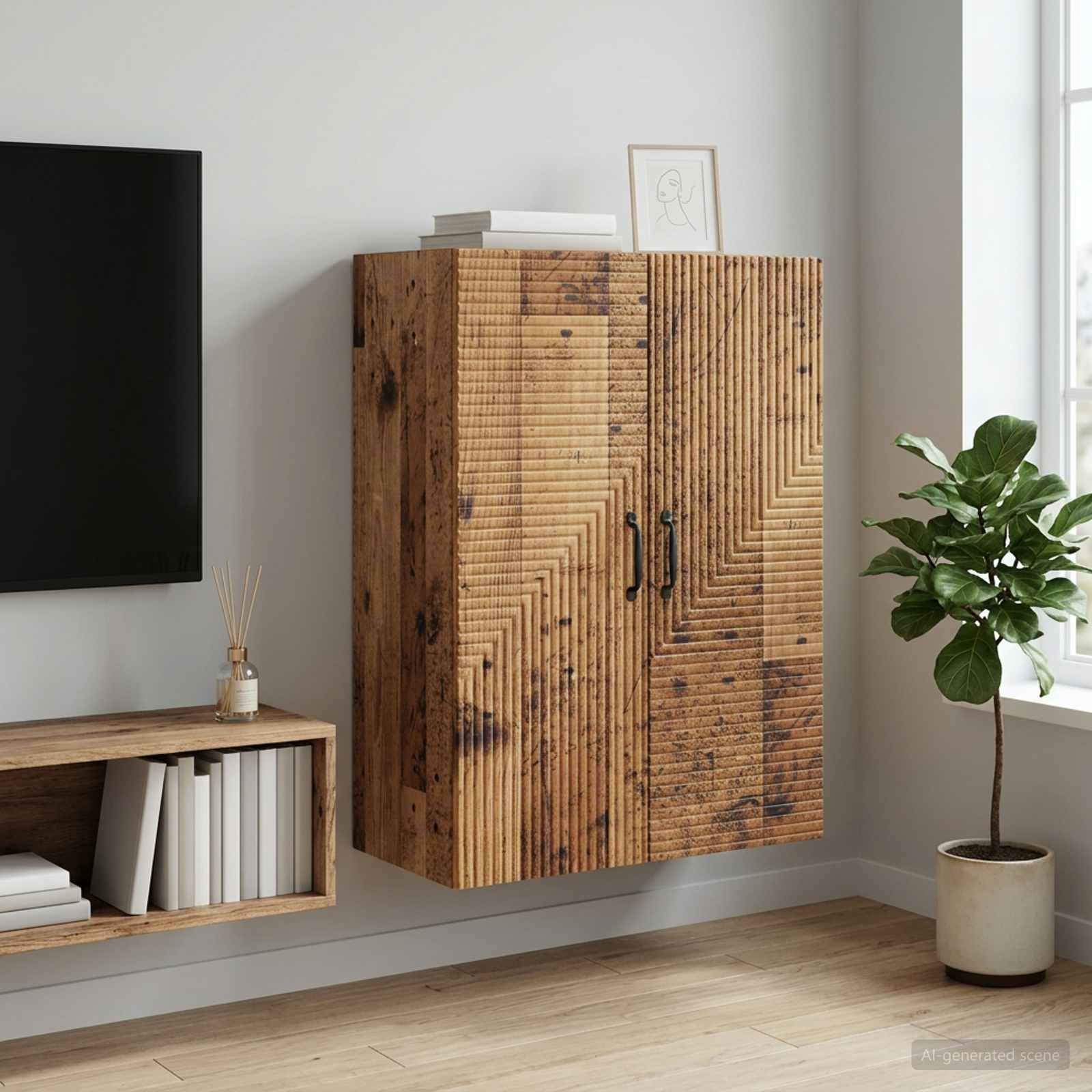 Ormar za montažu na zid Staro drvo 66 x 34,5 x 90 cm