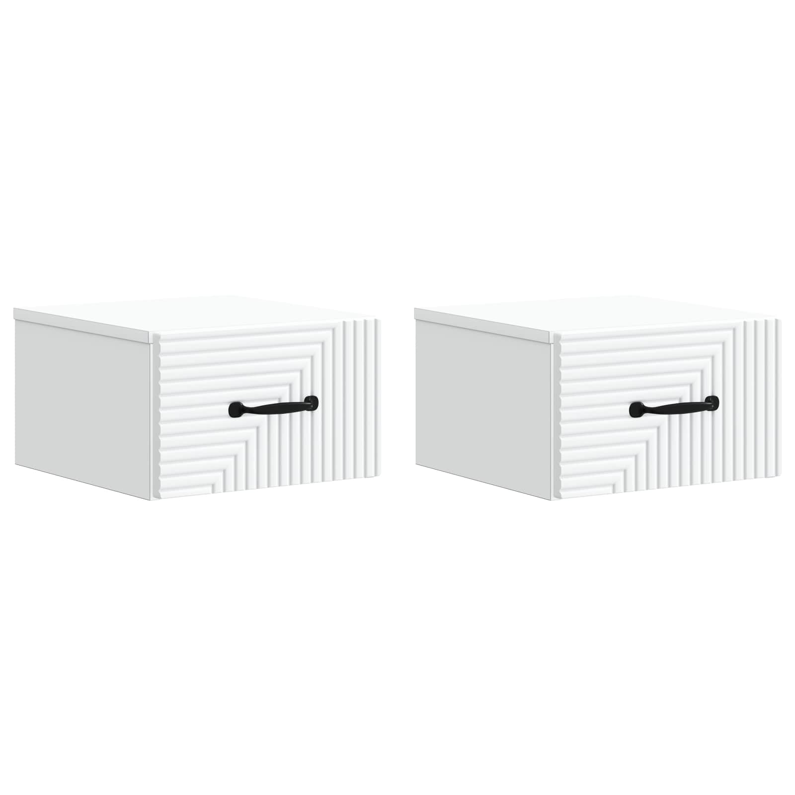 Noćni ormarić za montažu na zid 2 pcs Bijela 34,5 x 33 x 20 cm
