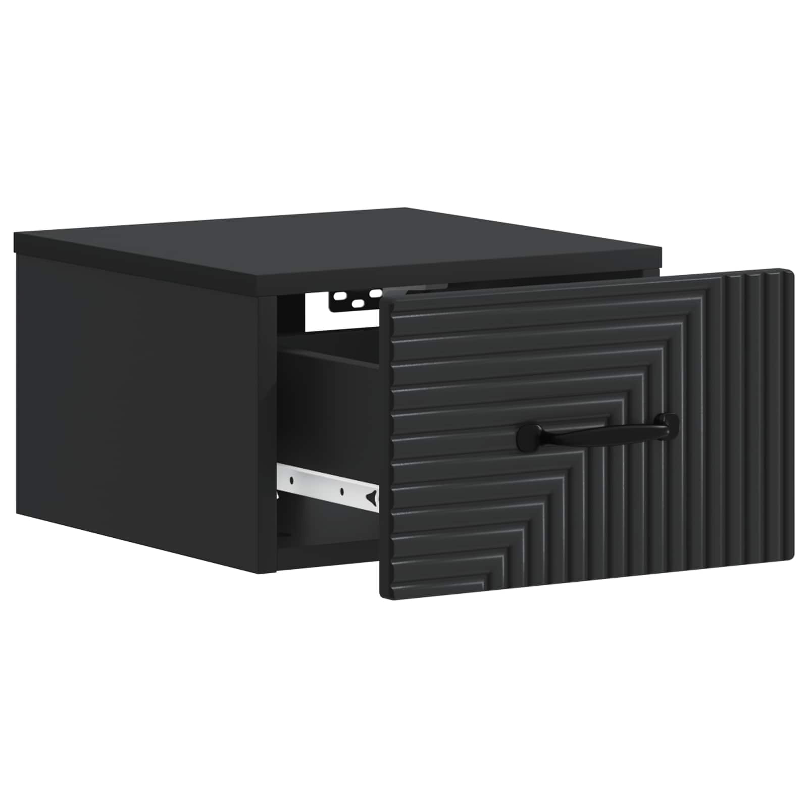 Noćni ormarić za montažu na zid 2 pcs Crna 34,5 x 33 x 20 cm