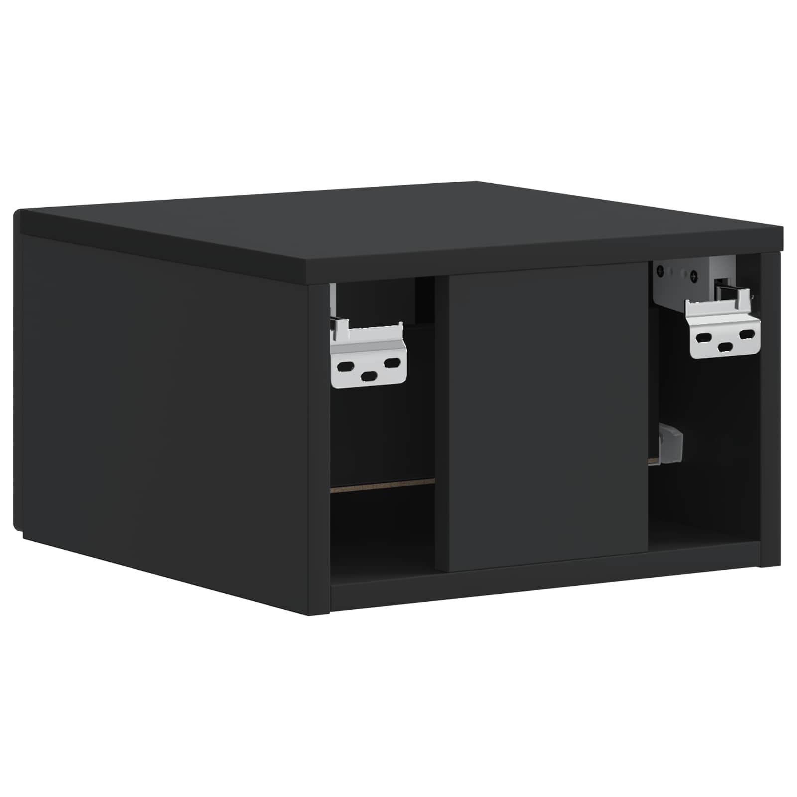 Noćni ormarić za montažu na zid 2 pcs Crna 34,5 x 33 x 20 cm