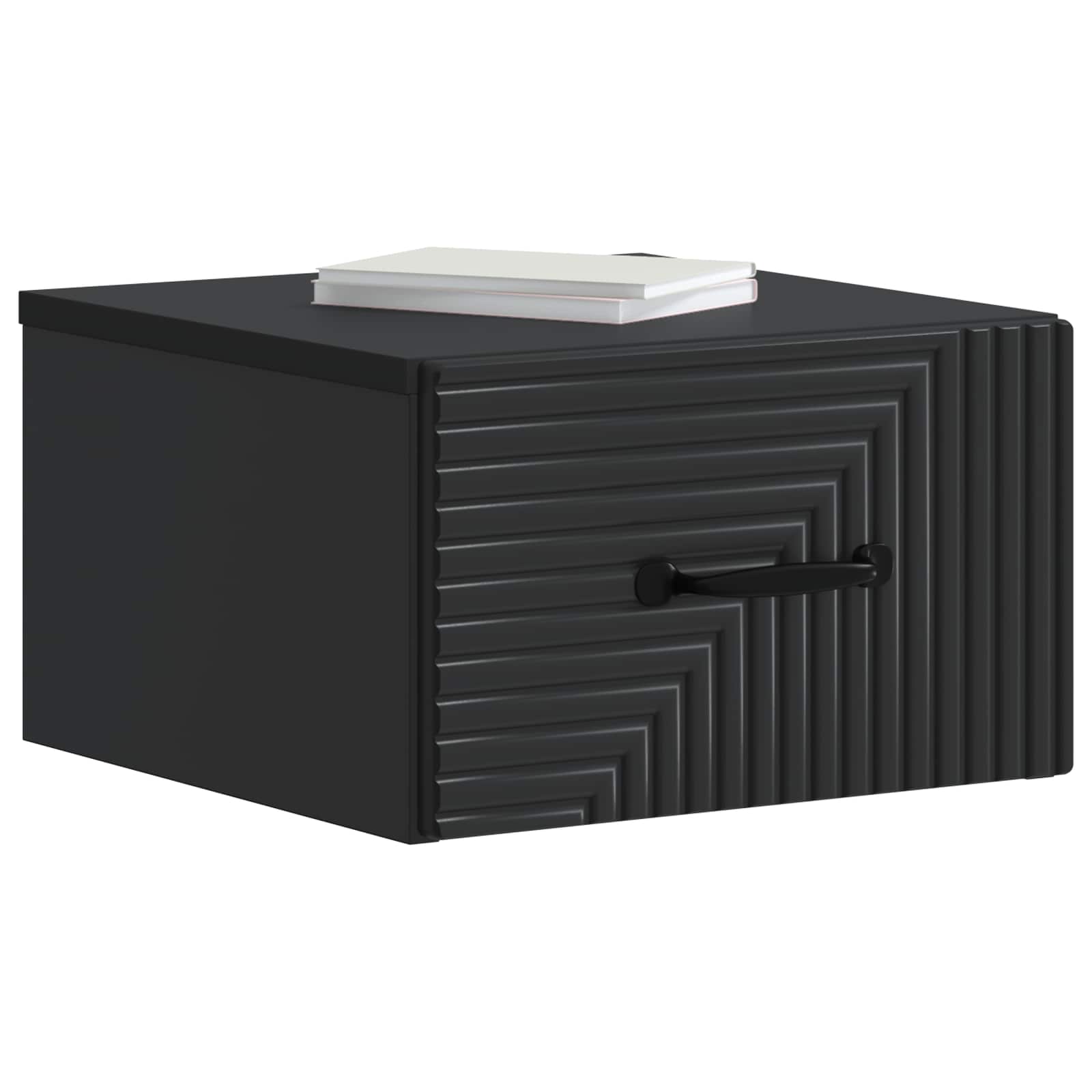 Noćni ormarić za montažu na zid 2 pcs Crna 34,5 x 33 x 20 cm